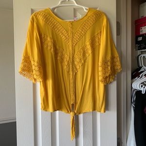 Yellow Semi-Crop Top